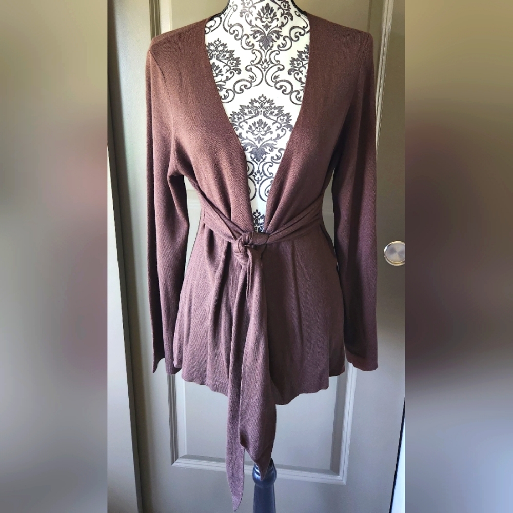 NWOT Ann Taylor Cardigan Sweater, Size L, Brown